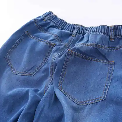 Wash denim jeans pantselastic waist children jeans girls