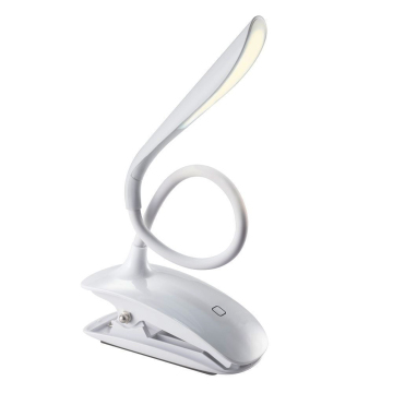 IHUAlite Modern Portable Clip Desk Lamp: Rechargeable 14 LED Table Light for Office, Home, and Hotel