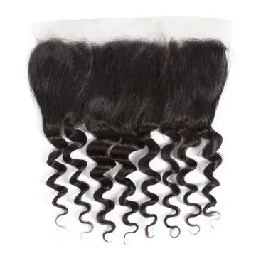 Unprocessed Virgin Human Hair Deep Wave Brazilian Lace Frontal Closure 13*4