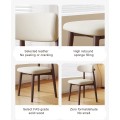 Silla de comedor minimalista de madera de fresno de lujo con respaldo