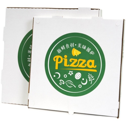 Caja de envasado de pizza blanca de alta calidad impresa personalizada