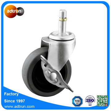 Grip Ring Stem Swivel TPR Wheel Caster with Side Brake