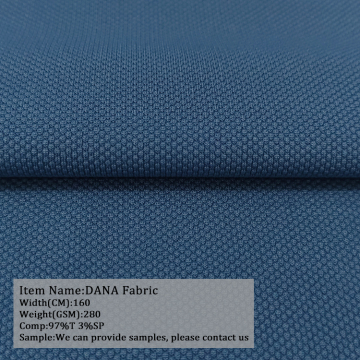 Factory Direct Knitting 280GSM 97% Polyester 3% Spandex DANA Fabric Garment