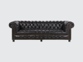 Antike 3 -Sitzer Polster Vintage Ledersofa