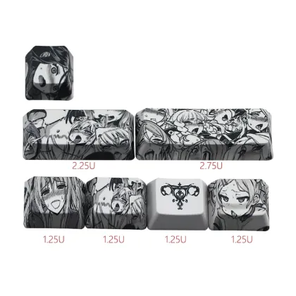 PBT 71 key Ahegao Keycap Dye Sublimation OEM Profile Japanese Anime Keycap For Cherry Gateron Kailh switch GK61 GK64
