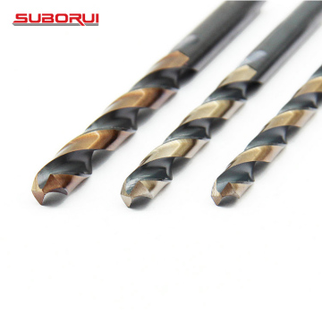 SUBORUI DIN338 Manufacturer Hss M35 Co Cobalt Black and Gold Coated Twist Drill Bit