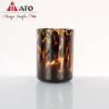 Leopard Design Glass Tealight Scented Candle Cup Holder