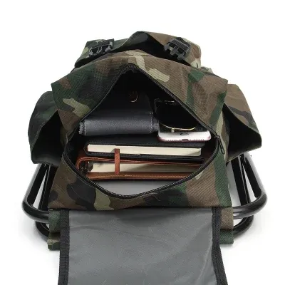 Fashion Adjustable Oxford Cloth Painted Iron Pipe Camouflage Fishing Folding Camping Chair