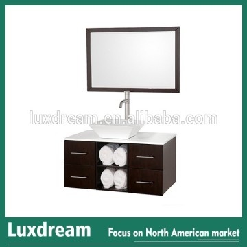 Single CUPC Vessel Sink Bathroom Furniture with Four Drawers