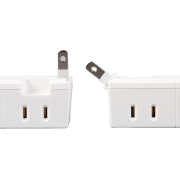 Foldable 2-Prong Swivel AC Adapter 3 in 1 Extension Plug Adapter