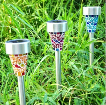 Mosaic Decoration Stake Light Solar Light With 3 Color Mosaic Solar Garden Lights Solar Pathway Lights