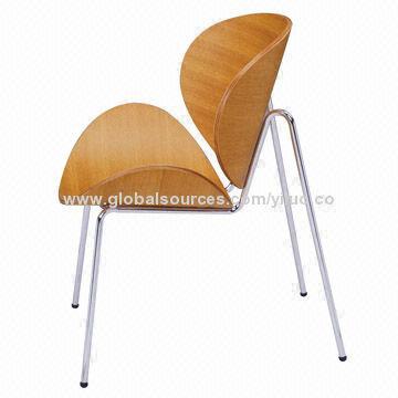 Plywood Shell Chair with Stainless Steel Frame
