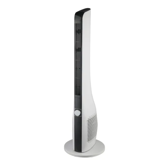 Konwin White Floor-Mounted 3-Speed Bladeless Oscillating Tower Fan for Household Air Circulation