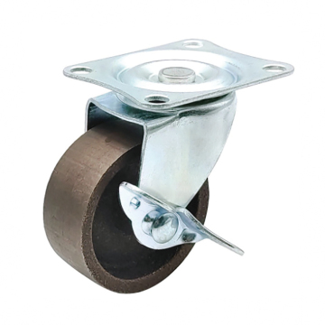 65mm Light Duty Cast Iron Side Brake Casters