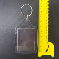 Llavero de plástico transparente acrílico con soporte para fotos de 34x45MM