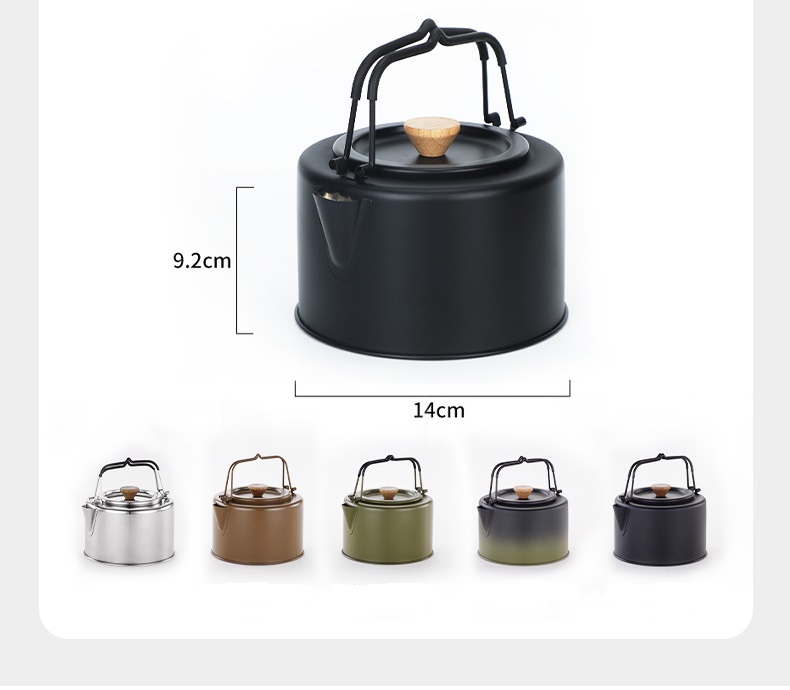 Black Outdoor Boiling Kettle 1000ml