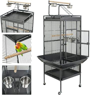61-inch 2in1 Large Bird Cage with Rolling Stand