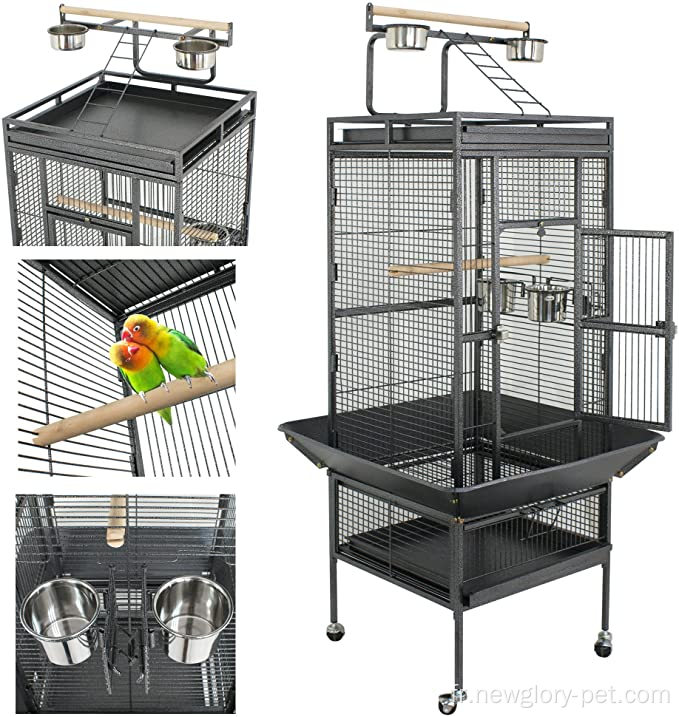 61 pouces 2in1 grande cage d&#39;oiseau avec support roulant