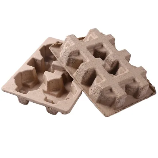 Recycled paper pulp bottle jar tray box insert