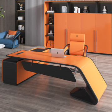 Italian Light Luxury Solid Wood Office Desk and Chair Set
