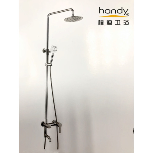 Dual Handle Shower Mixer Wall Mounted Stainless Steel Shower Faucet System Set Manufactory