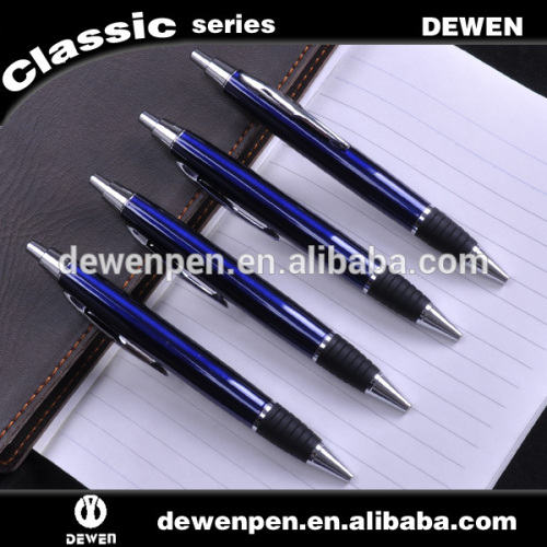 blue original metal pen with PU leather click pen for high school graduates