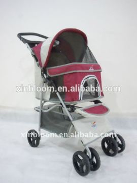 2015 pet stroller with 3 point canopy with game entrance window,the front wheels have shock absorption