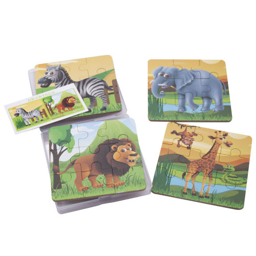 Puzzle en carton en bois personnalisé 4 sur 1 Enfants enfants Cartoon Education Toys