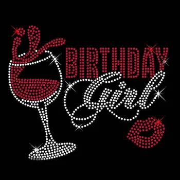 Birthday Girl Queen Rhinestone Heat Transfer Decal - Bling T-Shirt Motif