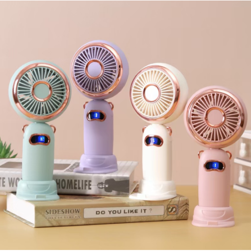 Ventilador sem escova recarregável portátil com display digital e aromaterapia