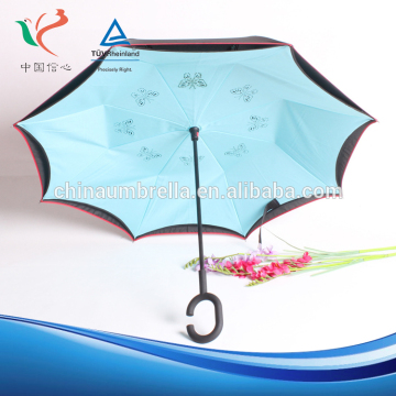Alibaba hot selling reverse umbrella creative upside down umbrella custom logo inverted umbrella