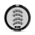 Round box magnetic false eyelashes black four magnet