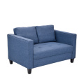 Italienischer Stil OEM 2-Sitzer Blauer Büschel-Stoff Gepolstertes Sofa Set Möbel Moderne Couch