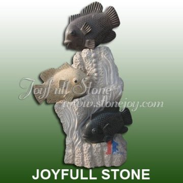 Animal Sculpture, Granite fish animal carvings