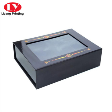 PVC window magnetic closure cosmetic gift packaging box