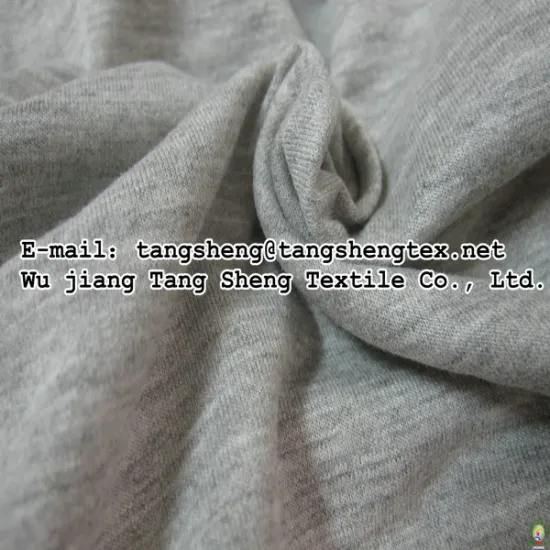 Recycled bottle heather grey polyester cotton jersey for T-shirt