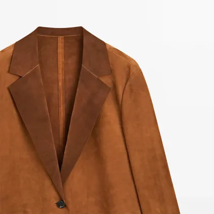 Women's flowing suede suit jacket