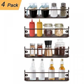 4 Pack Rustic Wall Mounting Spice Rack