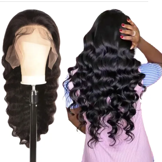 Loose deep Wave Long Lace Human Hair Wigs Sunlight Human Hair Wig Peruvian Remy Lace front deep wave Wigs For Black Women