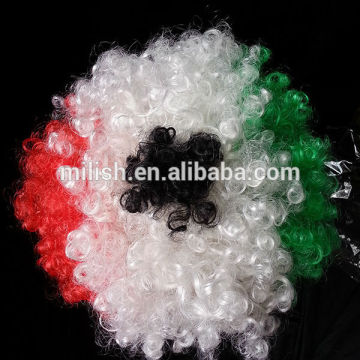 MPW-0307 Cheap Party national flag football fans Afro Wigs