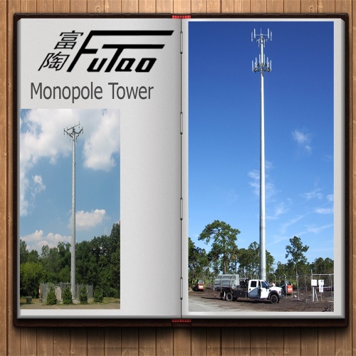 35M 36M Monopole Tower With Wireless Equipment