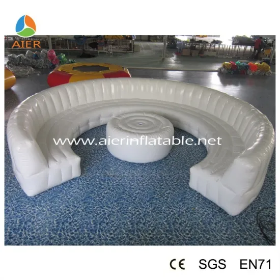 4m White romantic inflatable furniture Cheap inflatable sofa with table