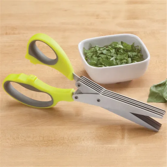 kitchen tools stainless steel 5 layers blades vegetable onion scallion herb shredding knife with sheath