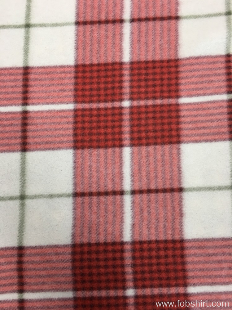 Polar Fleece Print Plaid Fabric