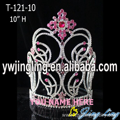 Wholesale Big Rhinestone Pink Snowflake Pageant Crown