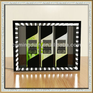 custom made led tobacco case glorifier display, acrylic led cigarette case display rack