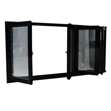 Ventana plegable de ruptura térmica de aluminio con vidrio templado - ventanas plegables de aislamiento caliente personalizado