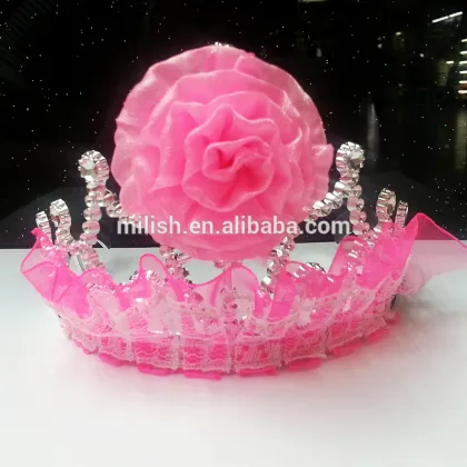 PC-0070 birthday party plastic princess tiara crown, headband flower crown