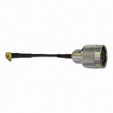 RF Cable, N Male to Right Angle MMCX Male, 50 Ohms Impedance