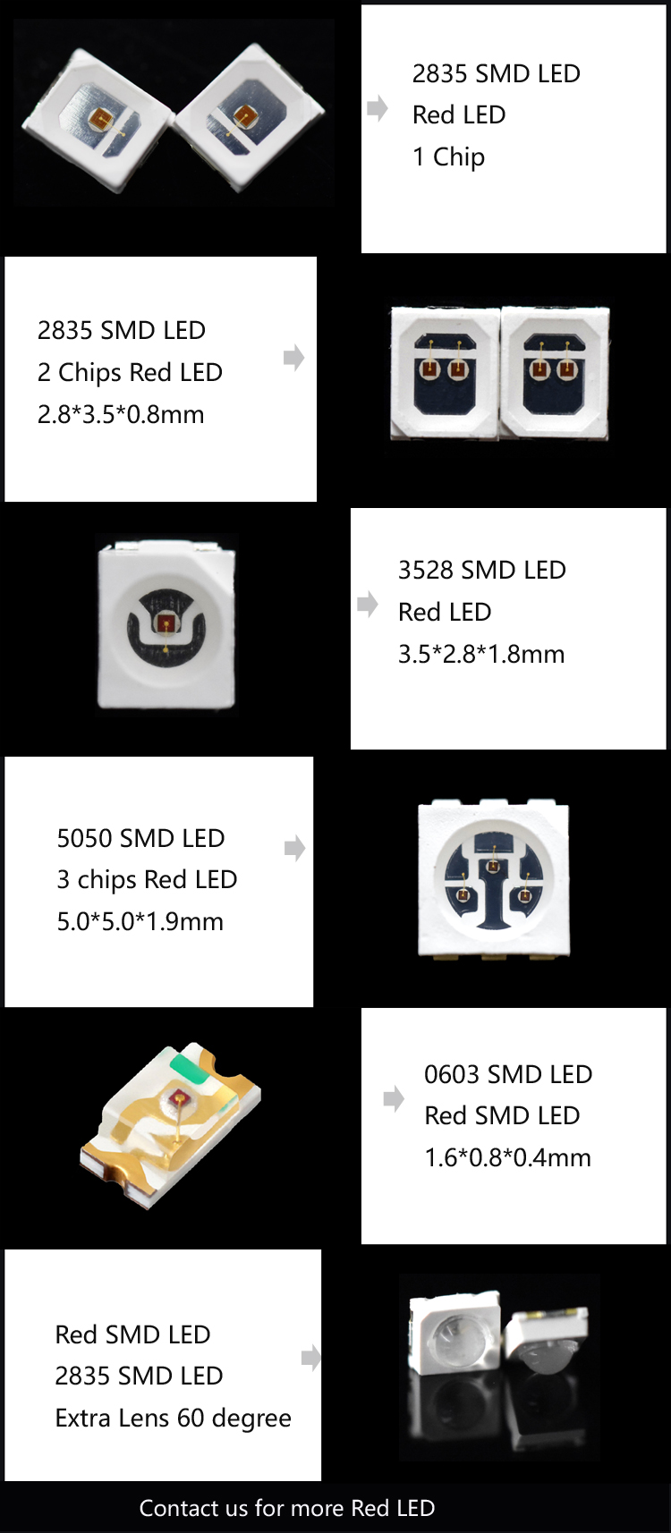 Червен SMD LED